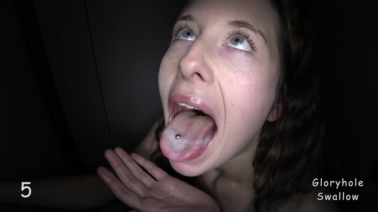 Erika's Gloryhole Swallow Challenge